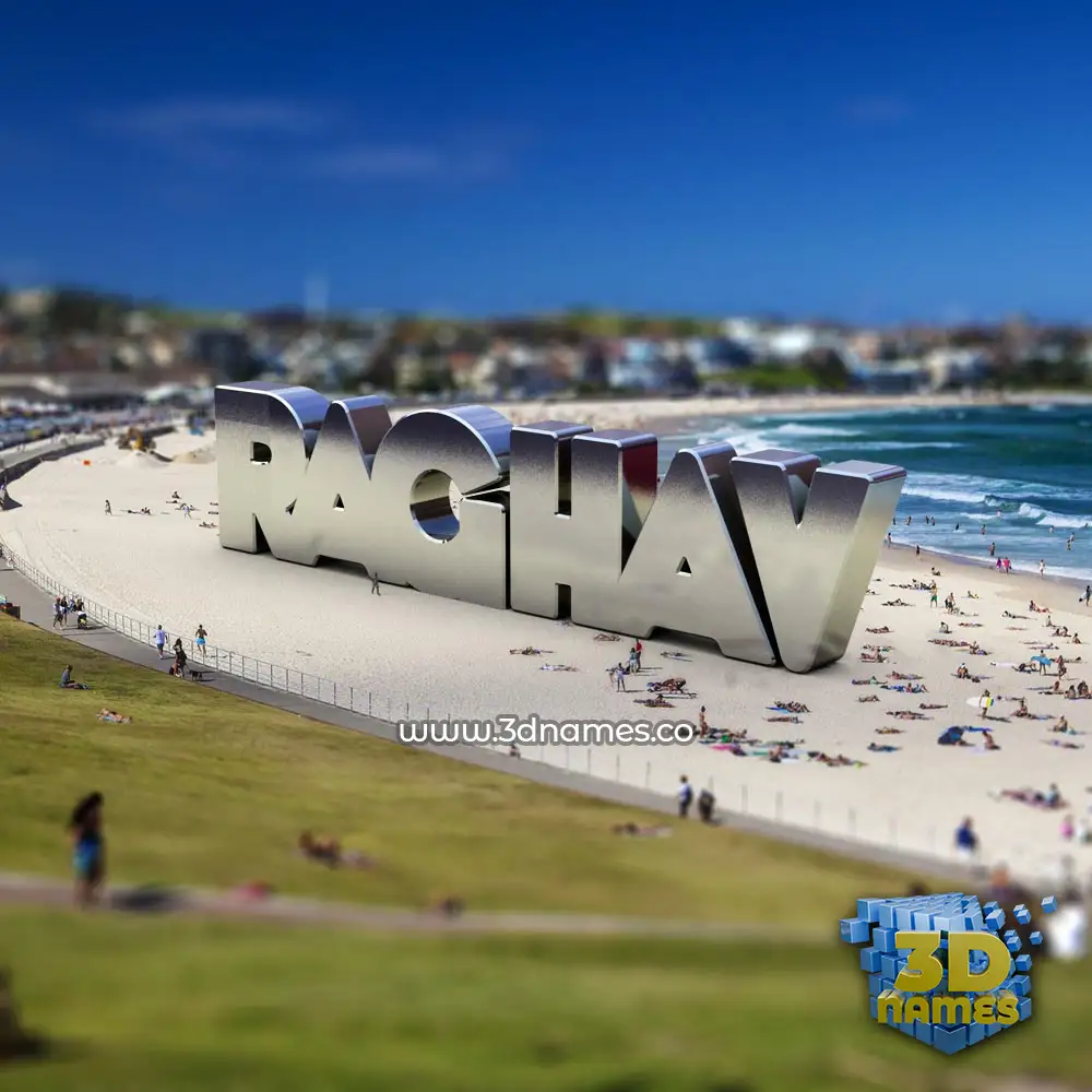 raghav in Bondi Beach style - 3D name wallpaper