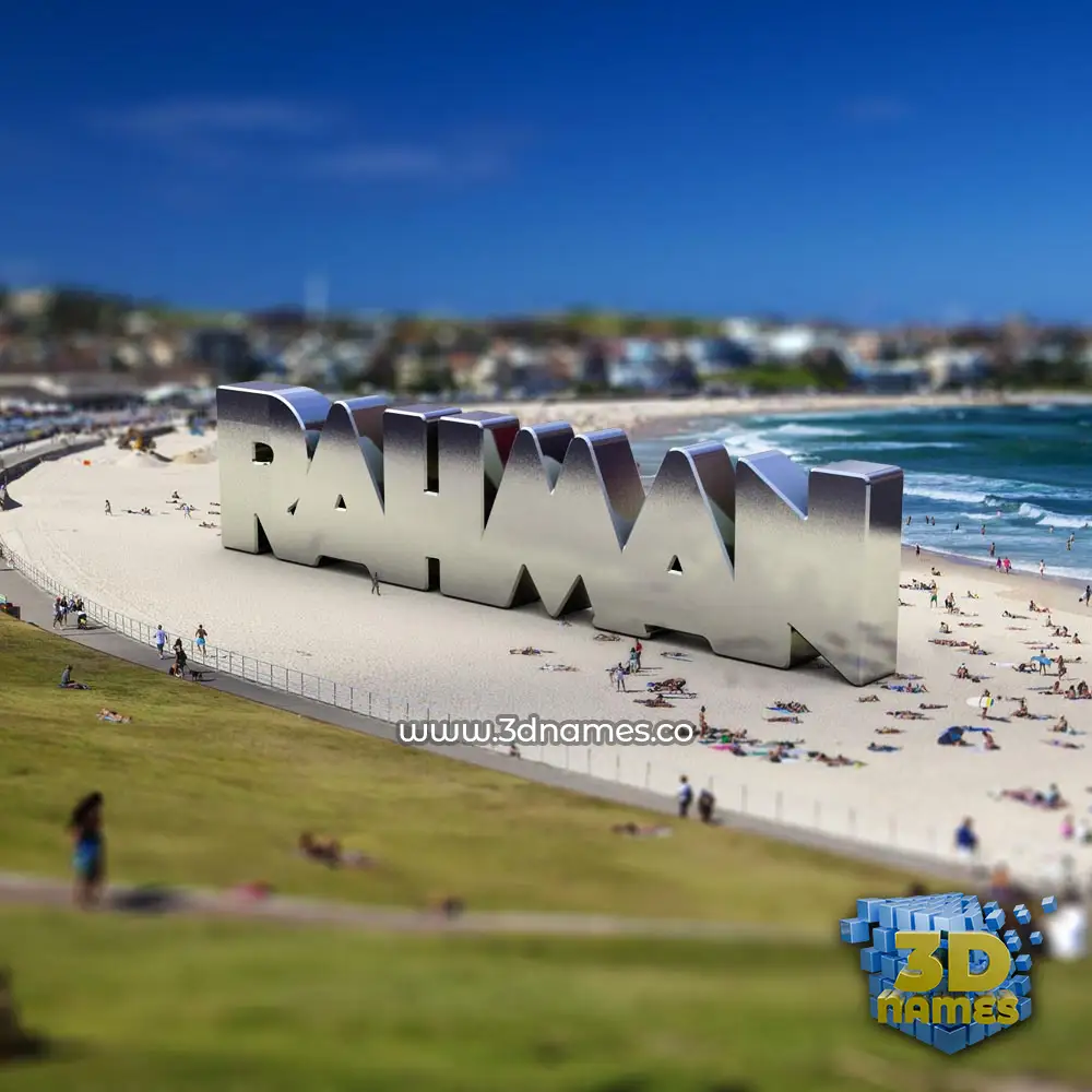 rahman in Bondi Beach style - 3D name wallpaper