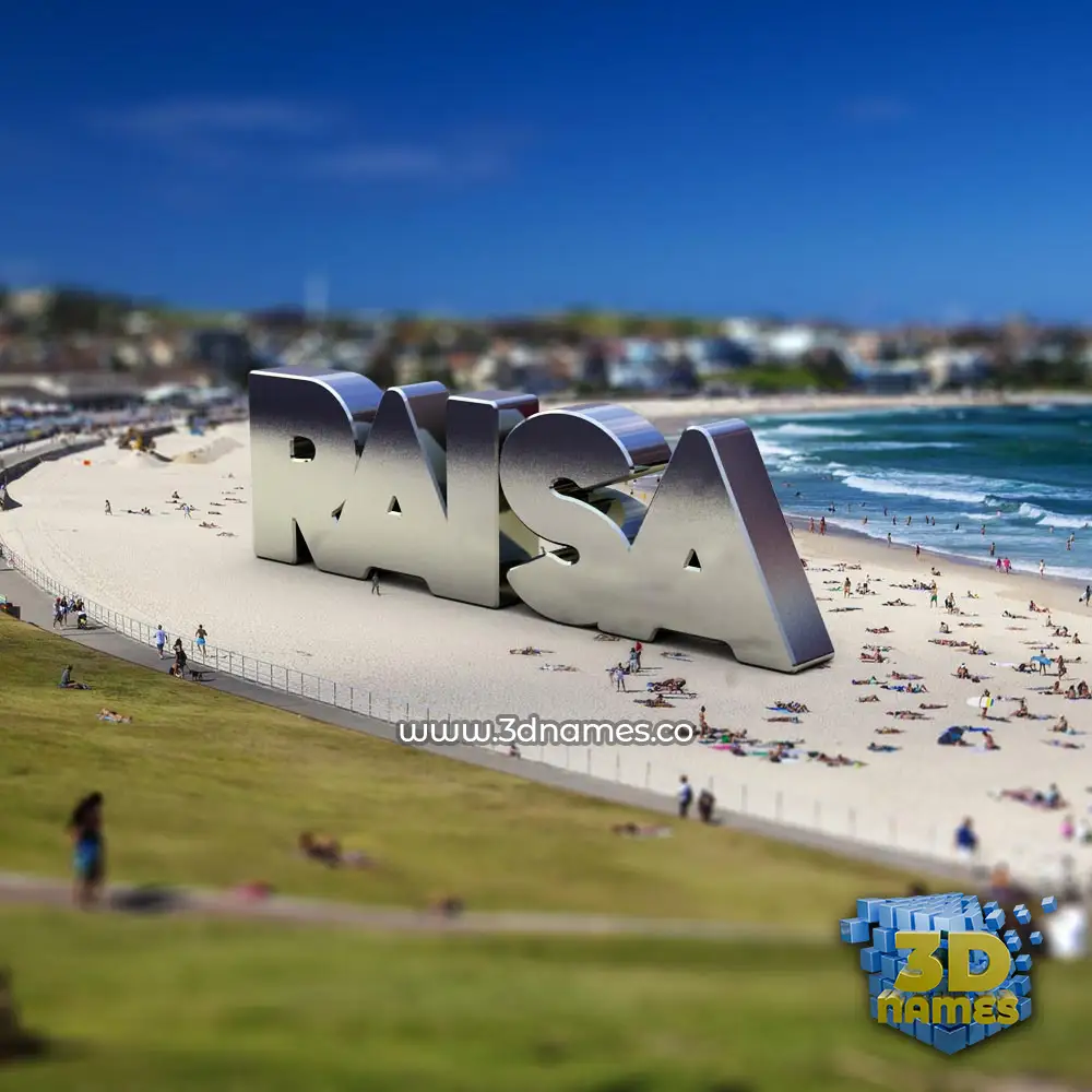 raisa in Bondi Beach style - 3D name wallpaper