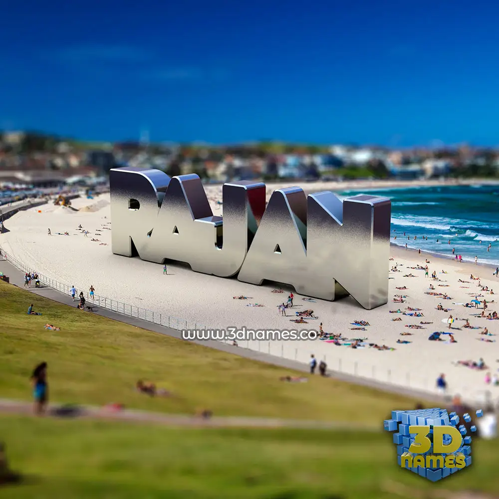 rajan in Bondi Beach style - 3D name wallpaper