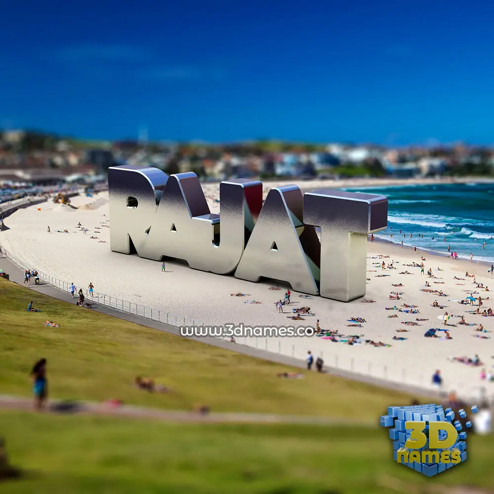 rajat in Bondi Beach style - 3D name wallpaper