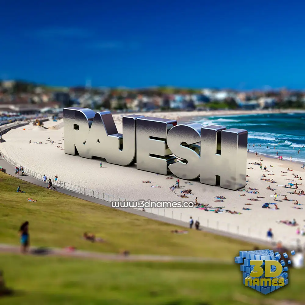 rajesh in Bondi Beach style - 3D name wallpaper