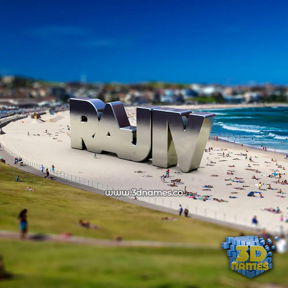 rajiv in Bondi Beach style - 3D name wallpaper