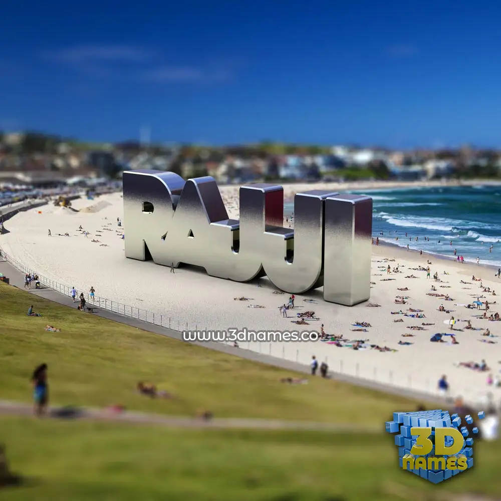 rajji in Bondi Beach style - 3D name wallpaper