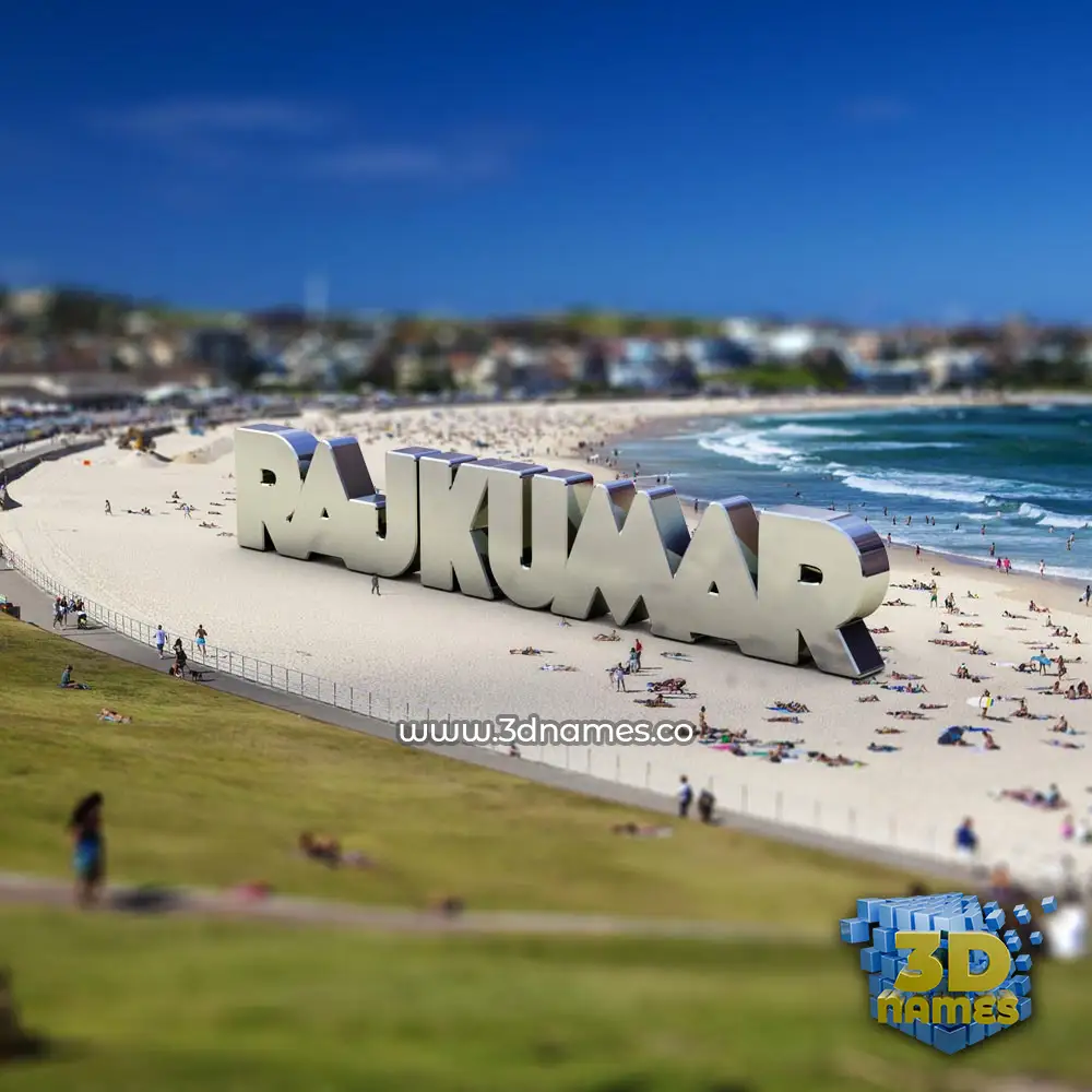 rajkumar in Bondi Beach style - 3D name wallpaper