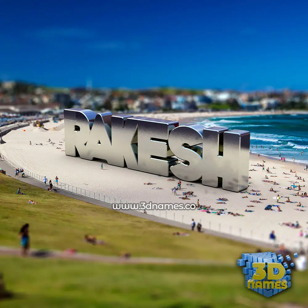 rakesh in Bondi Beach style - 3D name wallpaper