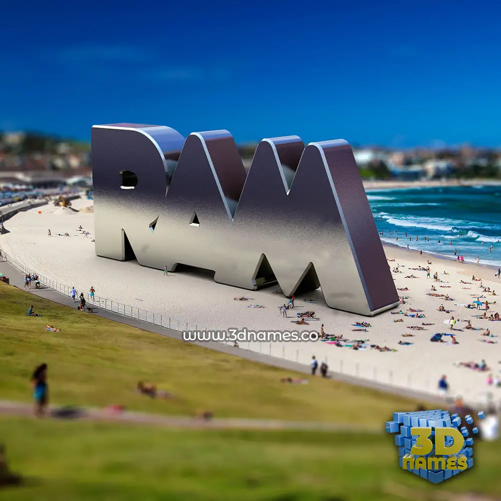 ram in Bondi Beach style - 3D name wallpaper