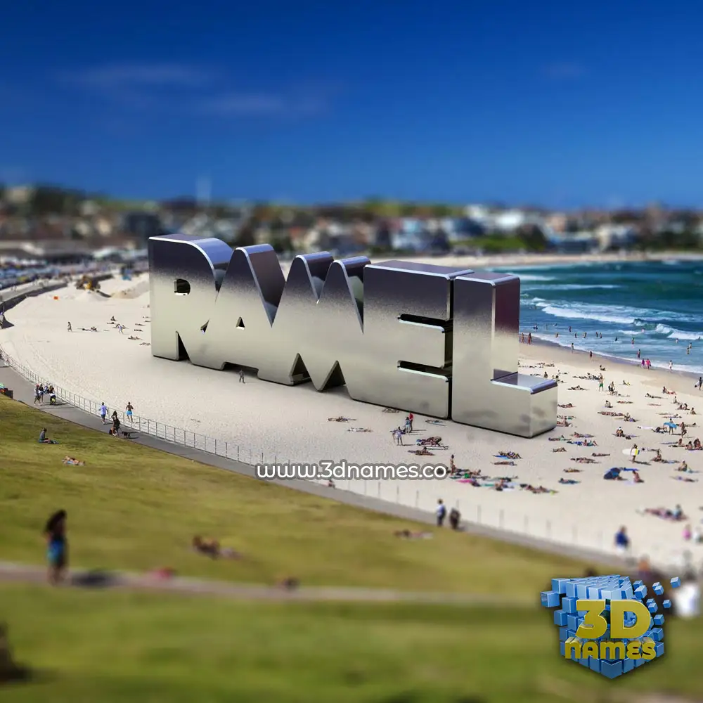 ramel in Bondi Beach style - 3D name wallpaper