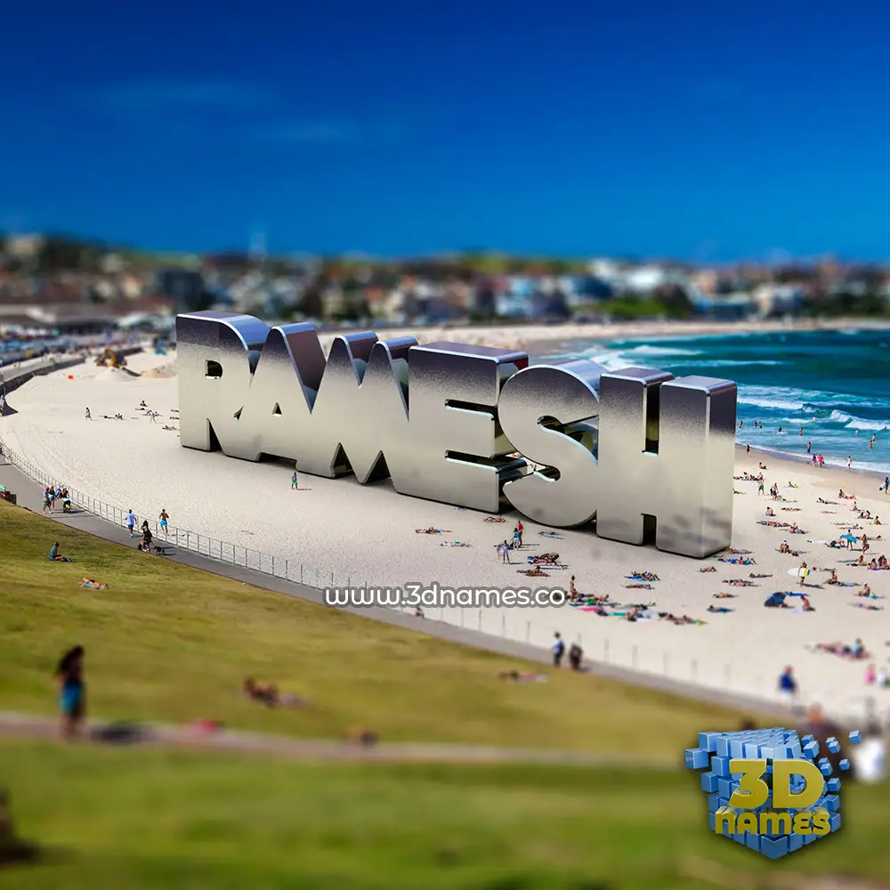 ramesh in Bondi Beach style - 3D name wallpaper