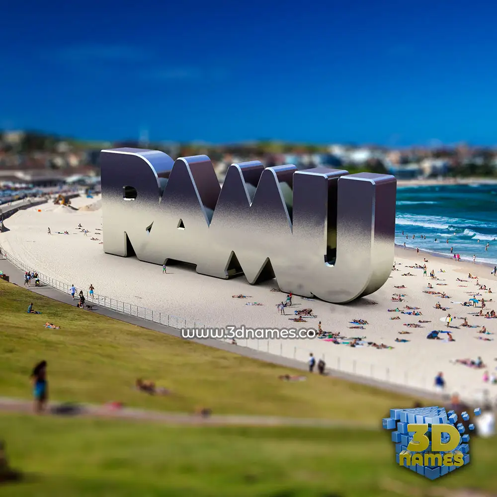 ramu in Bondi Beach style - 3D name wallpaper