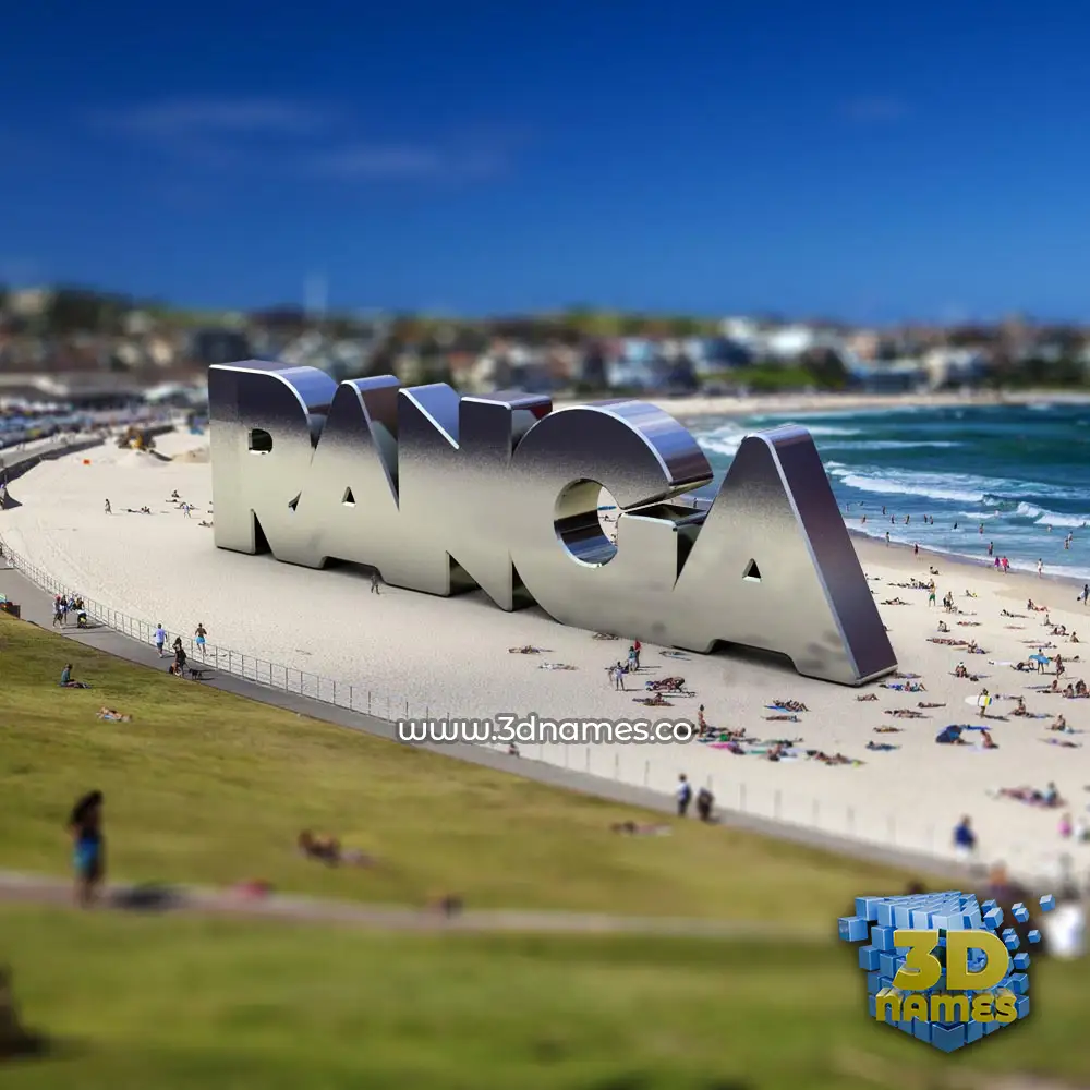 ranga in Bondi Beach style - 3D name wallpaper