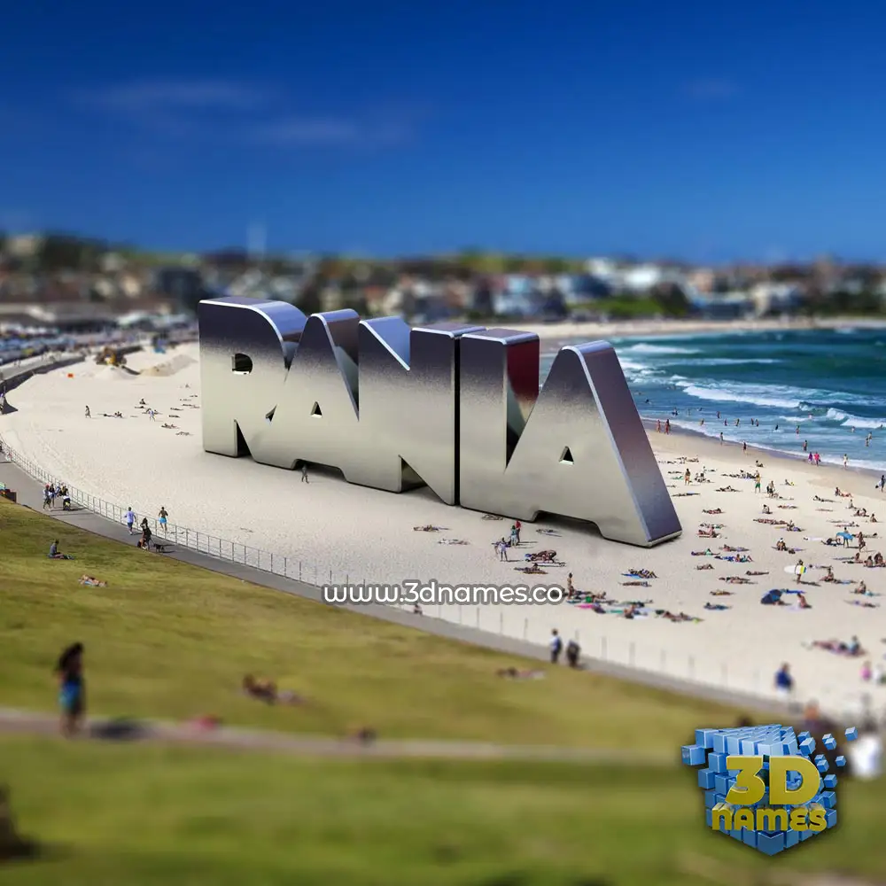 rania in Bondi Beach style - 3D name wallpaper