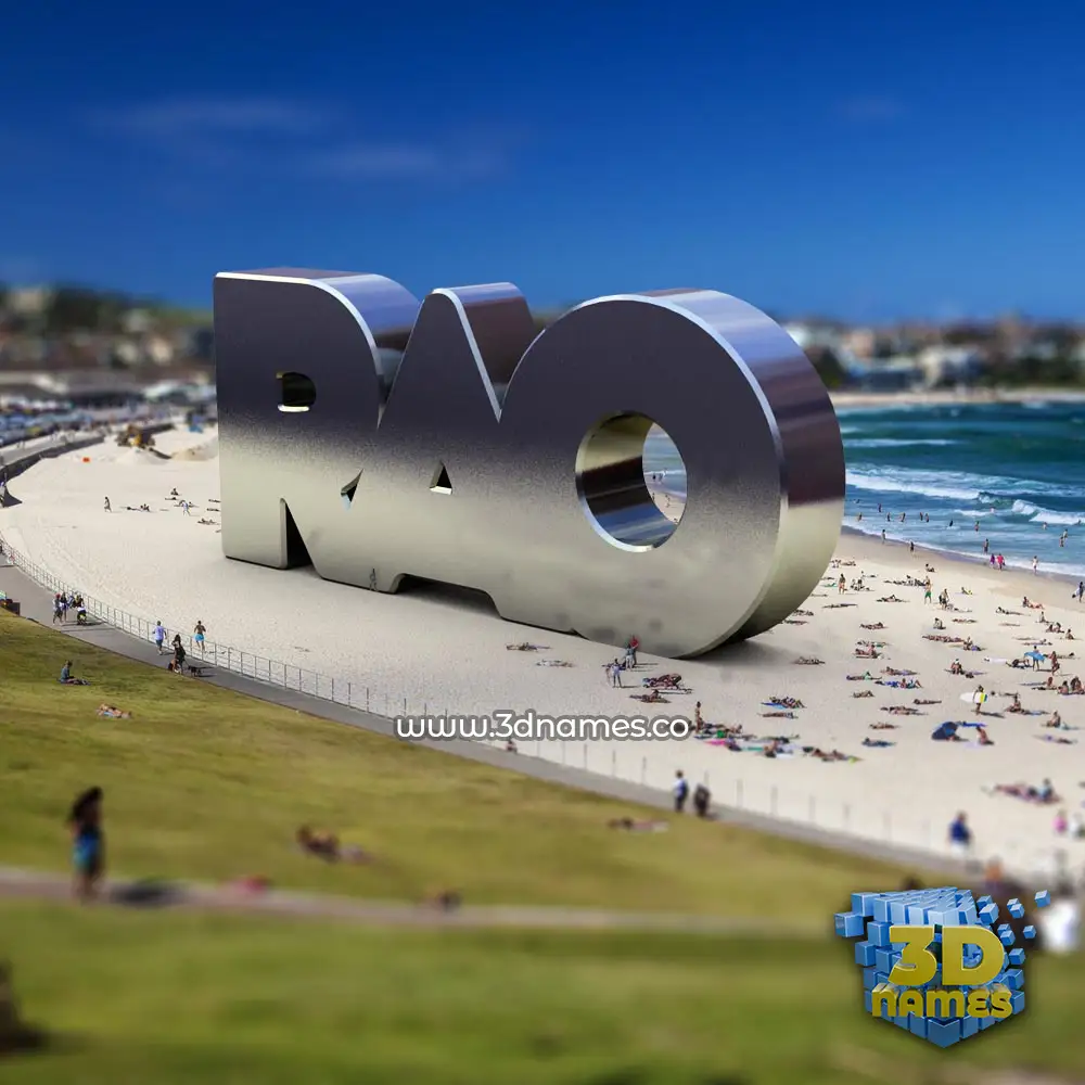 rao in Bondi Beach style - 3D name wallpaper