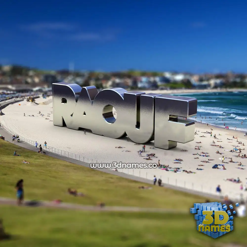 raouf in Bondi Beach style - 3D name wallpaper