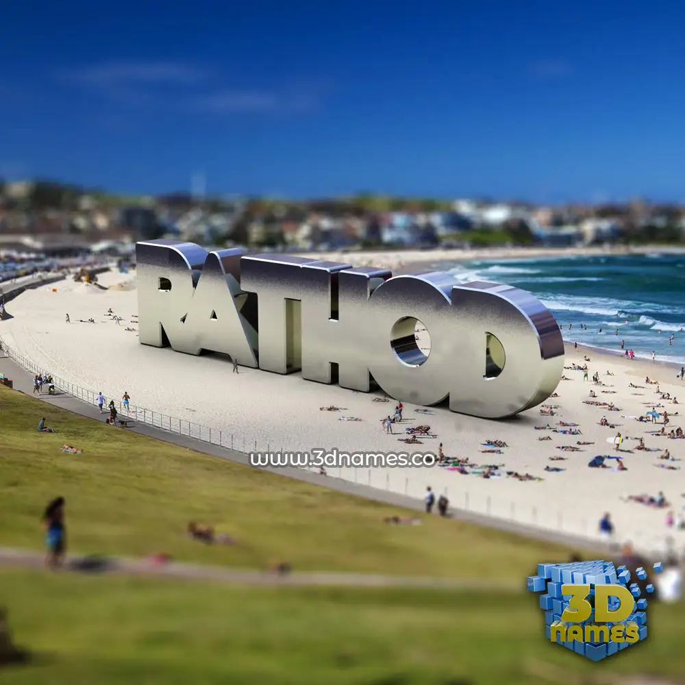 rathod in Bondi Beach style - 3D name wallpaper