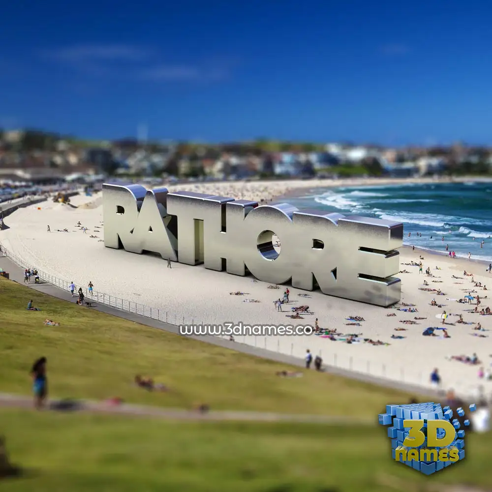 rathore in Bondi Beach style - 3D name wallpaper