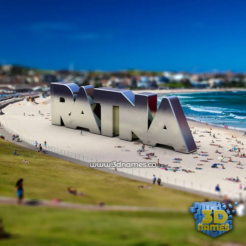 ratna in Bondi Beach style - 3D name wallpaper