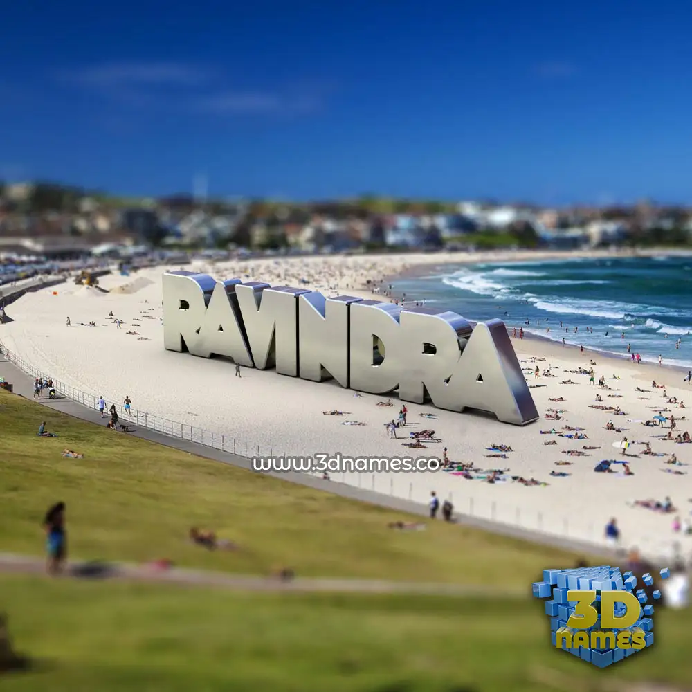ravindra in Bondi Beach style - 3D name wallpaper