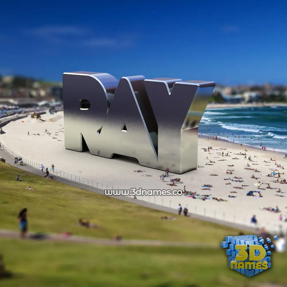 ray in Bondi Beach style - 3D name wallpaper