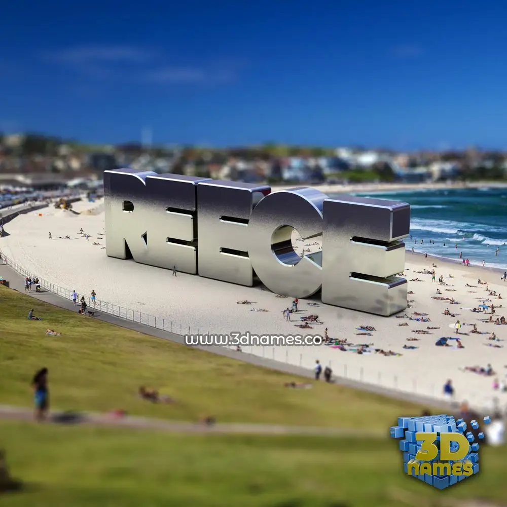 reece in Bondi Beach style - 3D name wallpaper
