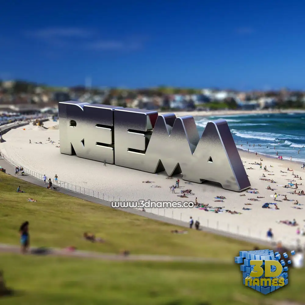reema in Bondi Beach style - 3D name wallpaper