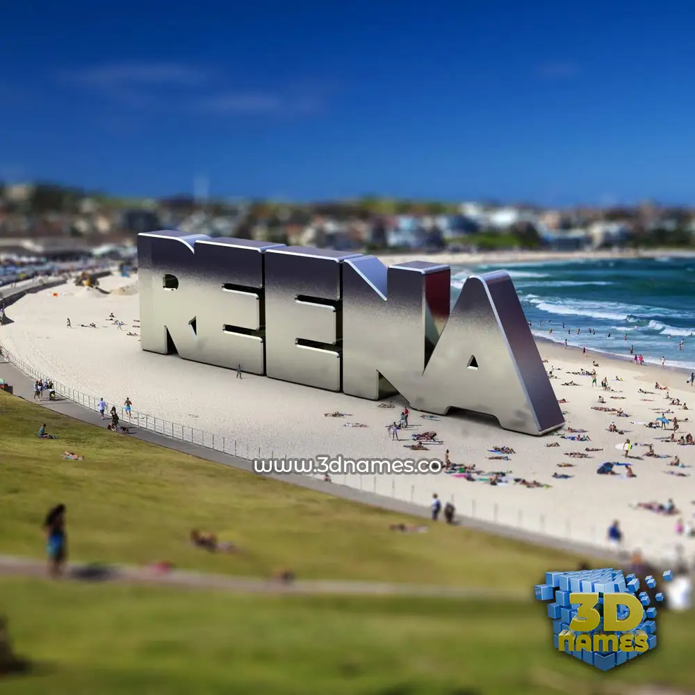 reena in Bondi Beach style - 3D name wallpaper