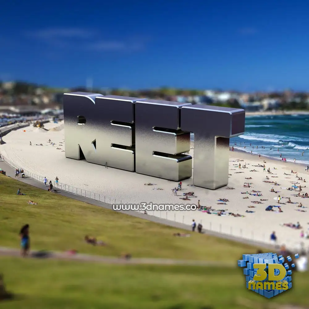 reet in Bondi Beach style - 3D name wallpaper