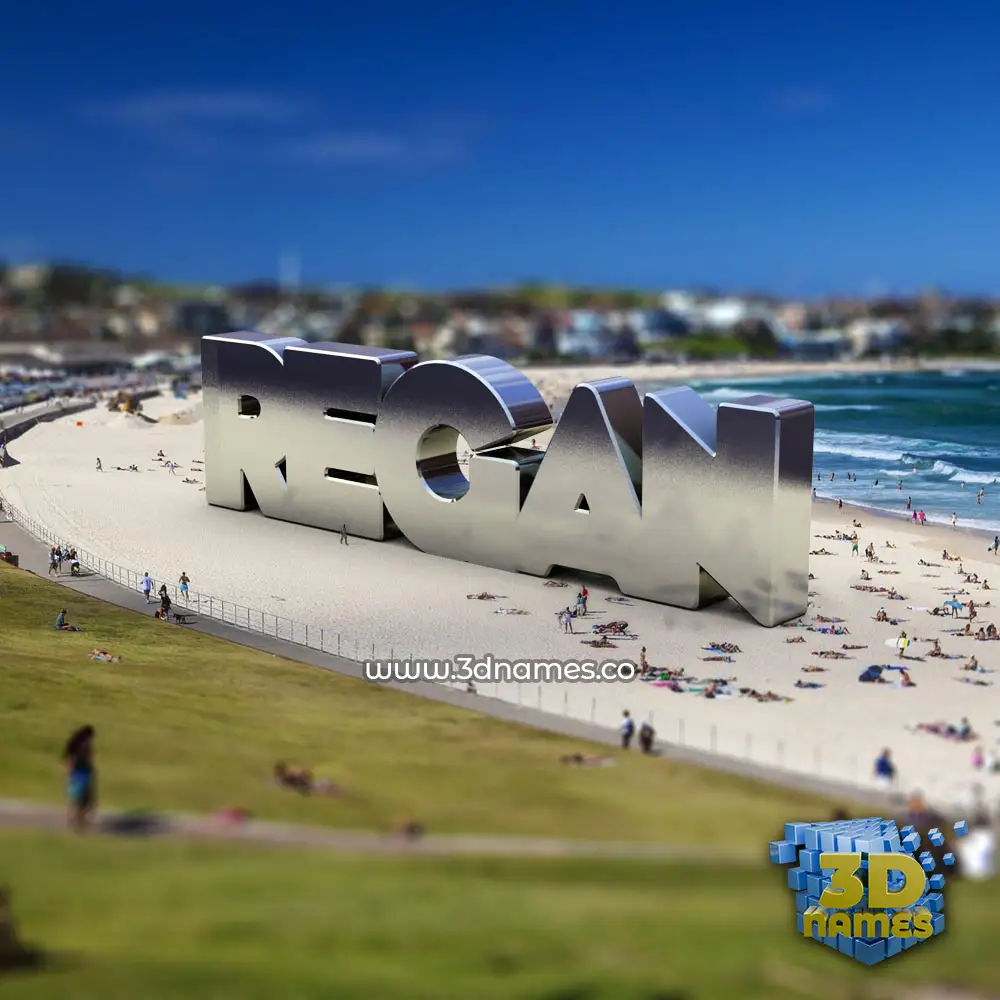 regan in Bondi Beach style - 3D name wallpaper