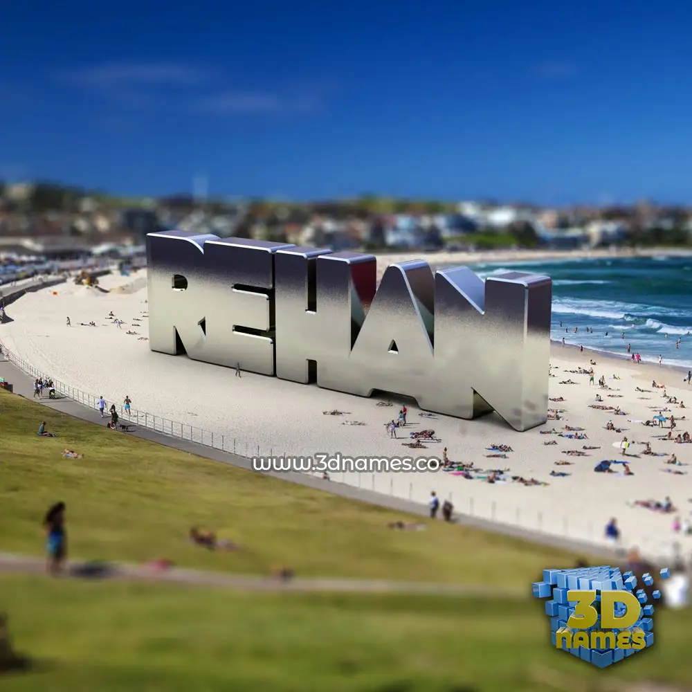 rehan in Bondi Beach style - 3D name wallpaper