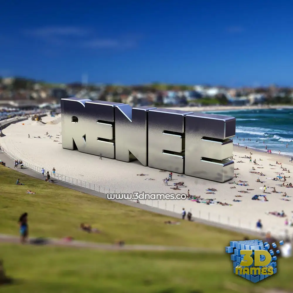 renee in Bondi Beach style - 3D name wallpaper