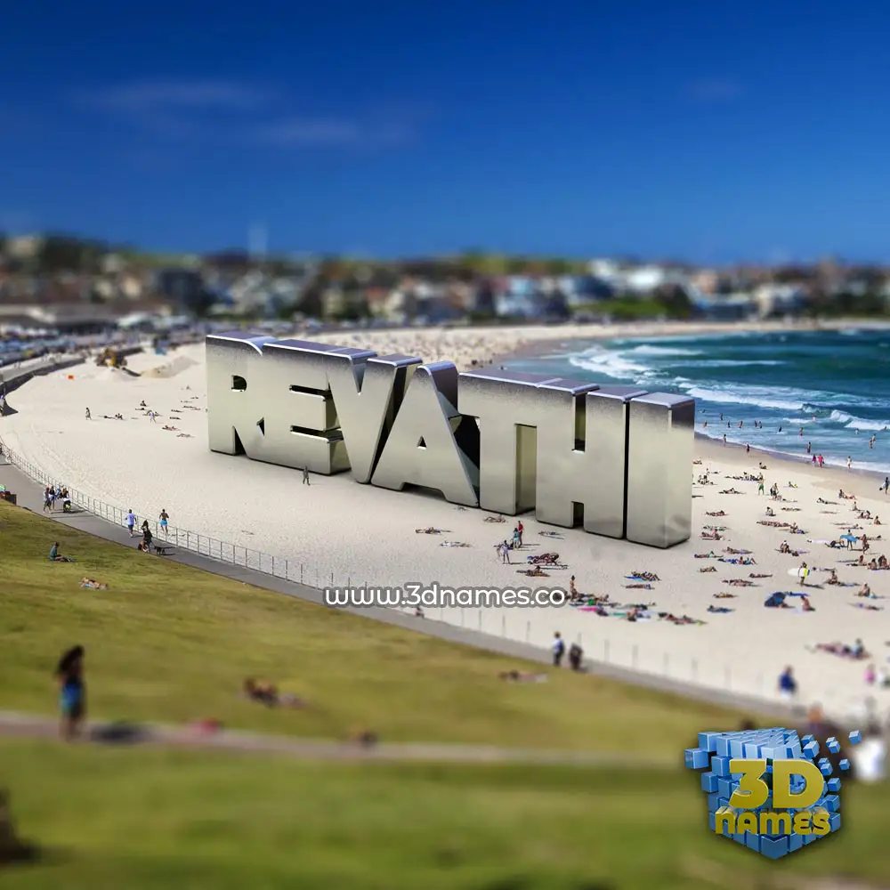 revathi in Bondi Beach style - 3D name wallpaper
