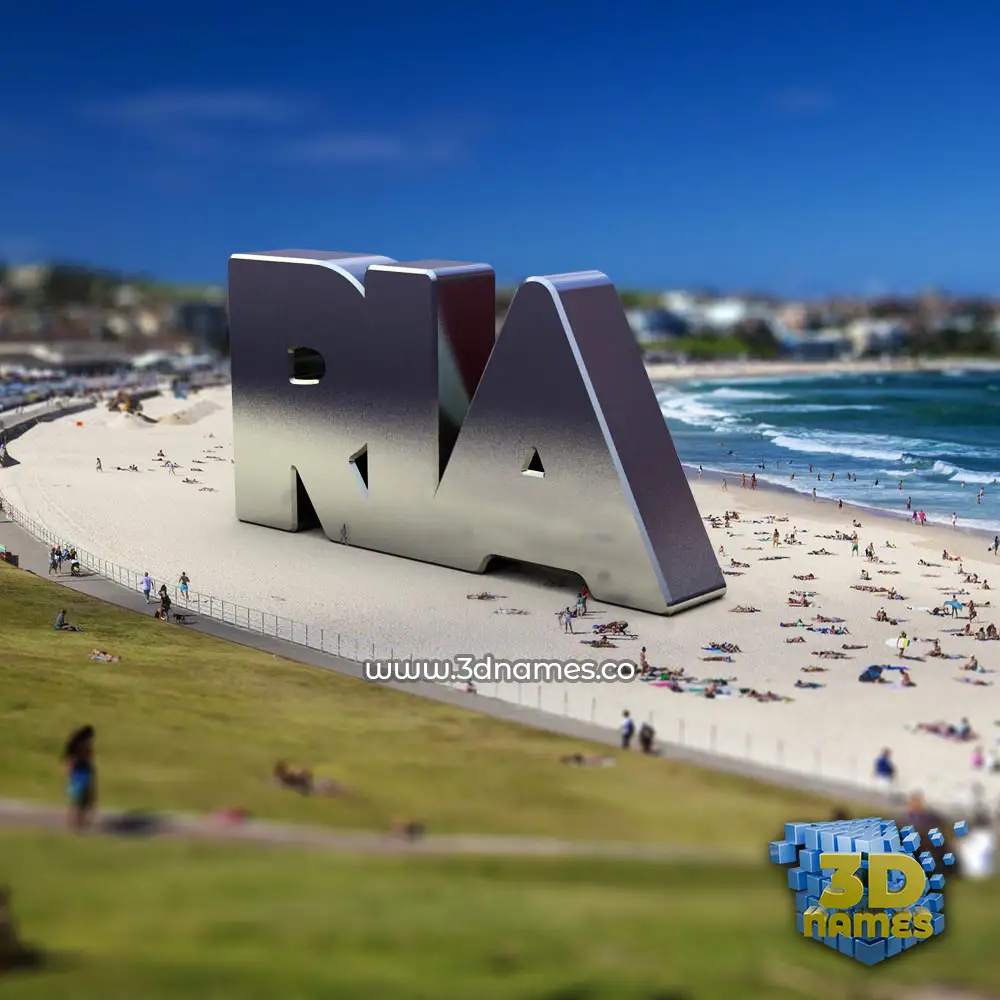 ria in Bondi Beach style - 3D name wallpaper