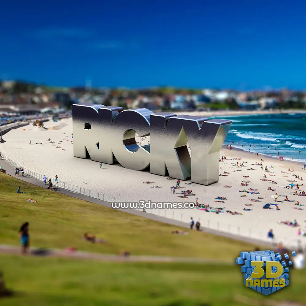 ricky in Bondi Beach style - 3D name wallpaper