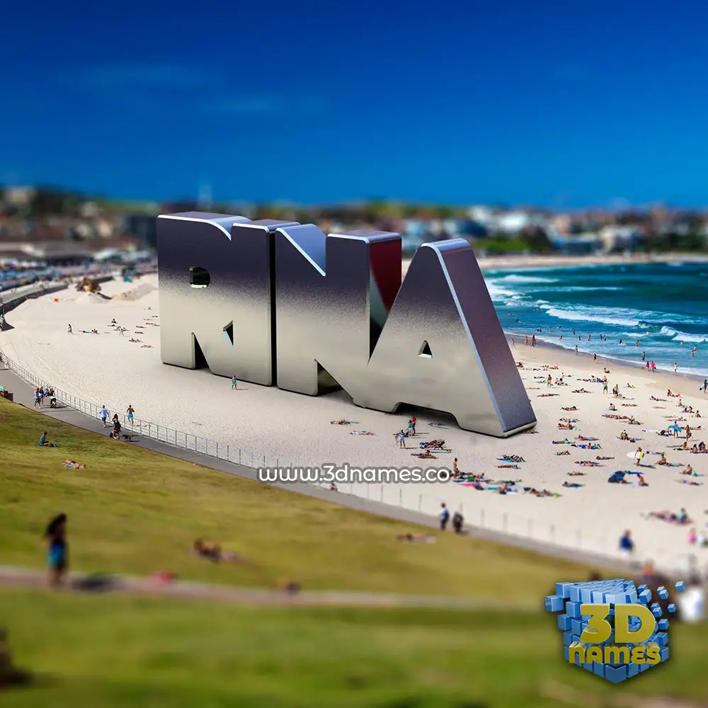 rina in Bondi Beach style - 3D name wallpaper