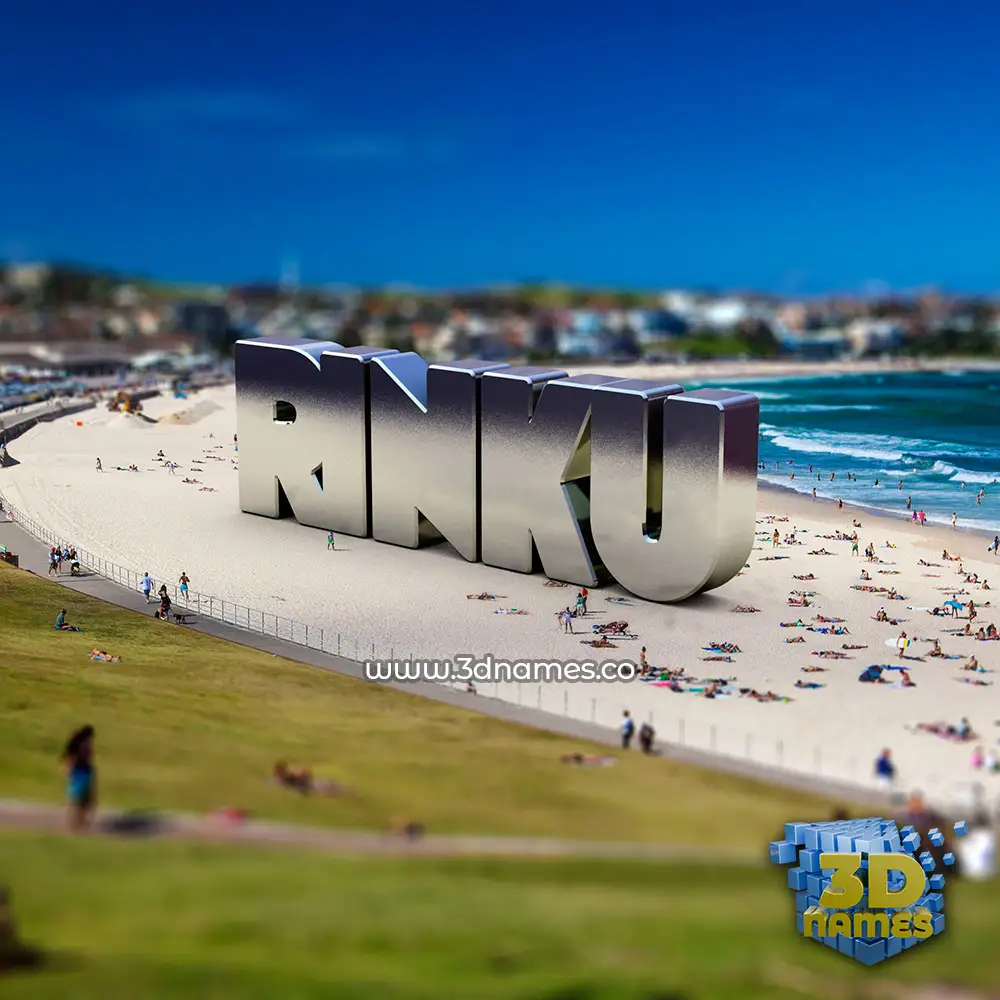 rinku in Bondi Beach style - 3D name wallpaper