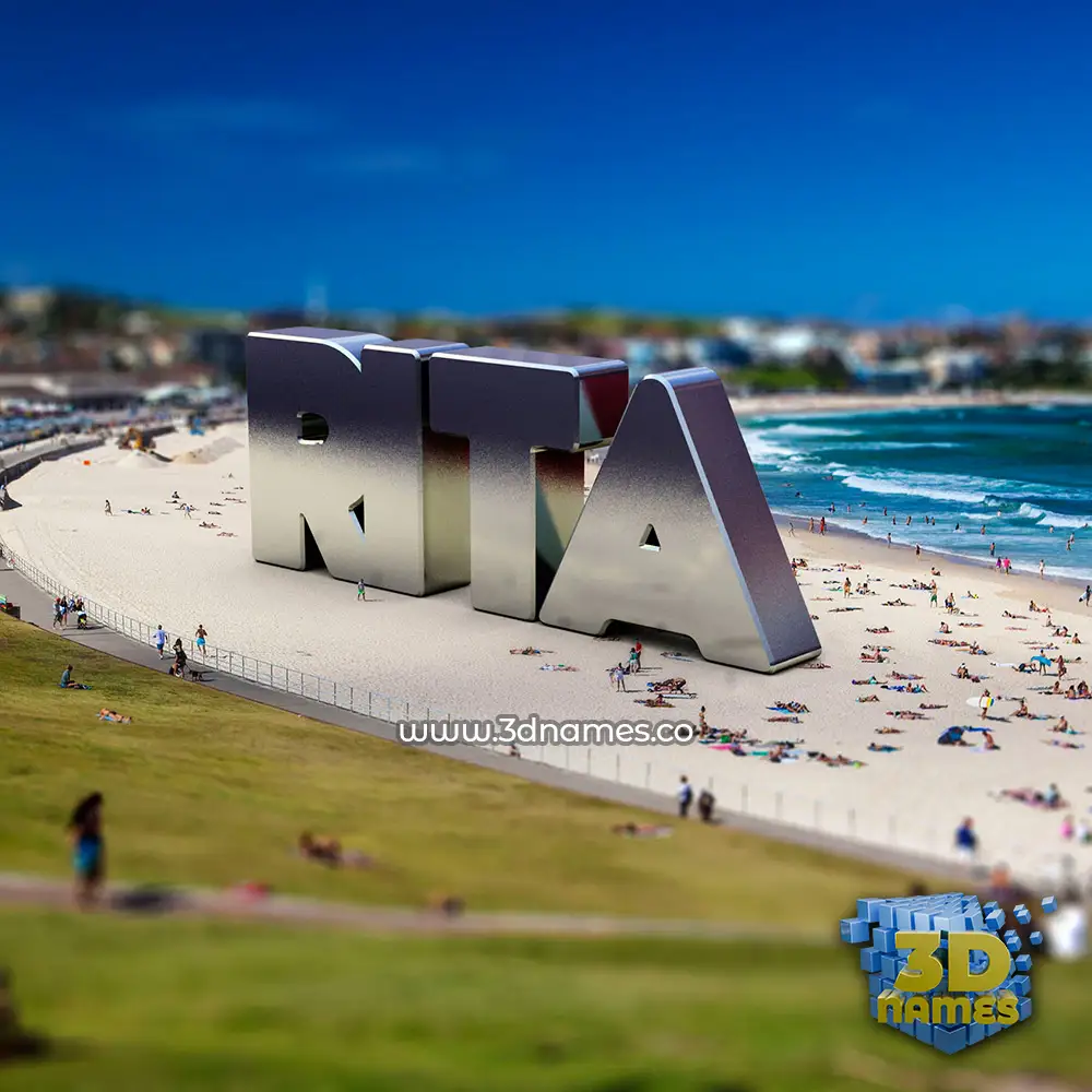 rita in Bondi Beach style - 3D name wallpaper