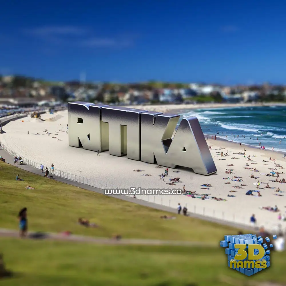 ritika in Bondi Beach style - 3D name wallpaper