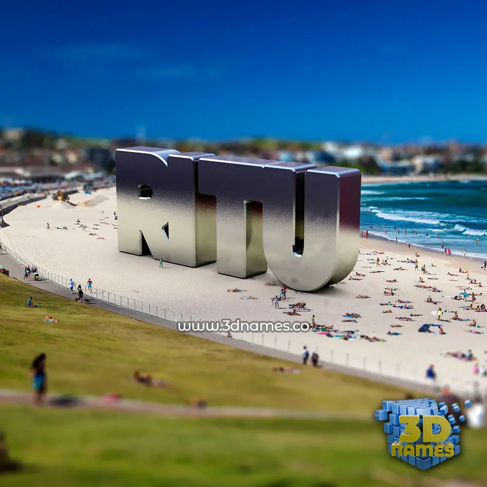 ritu in Bondi Beach style - 3D name wallpaper