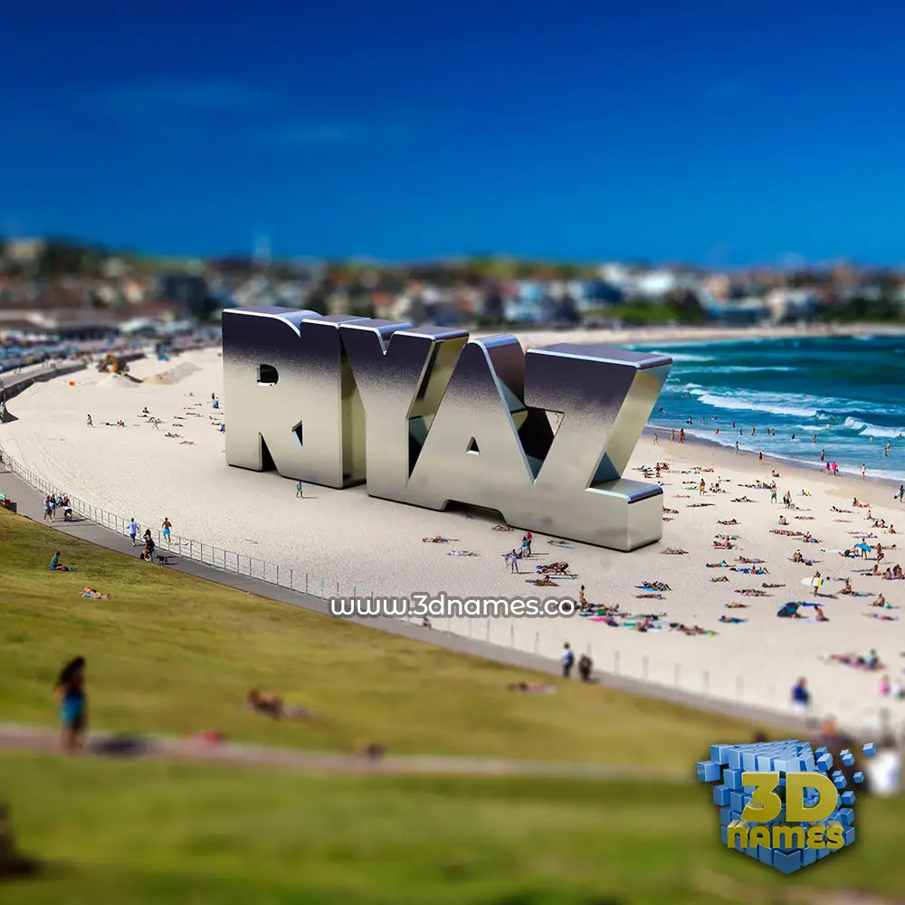 riyaz in Bondi Beach style - 3D name wallpaper