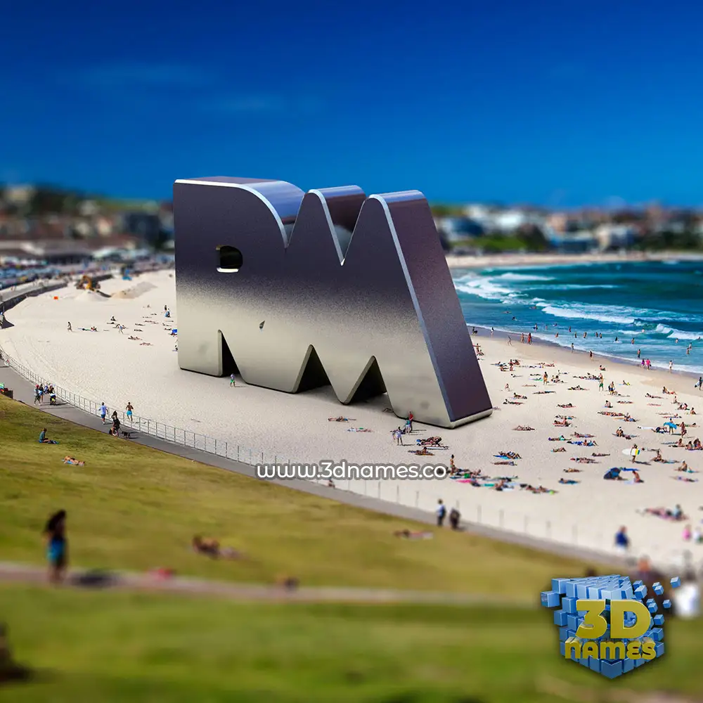 rm in Bondi Beach style - 3D name wallpaper