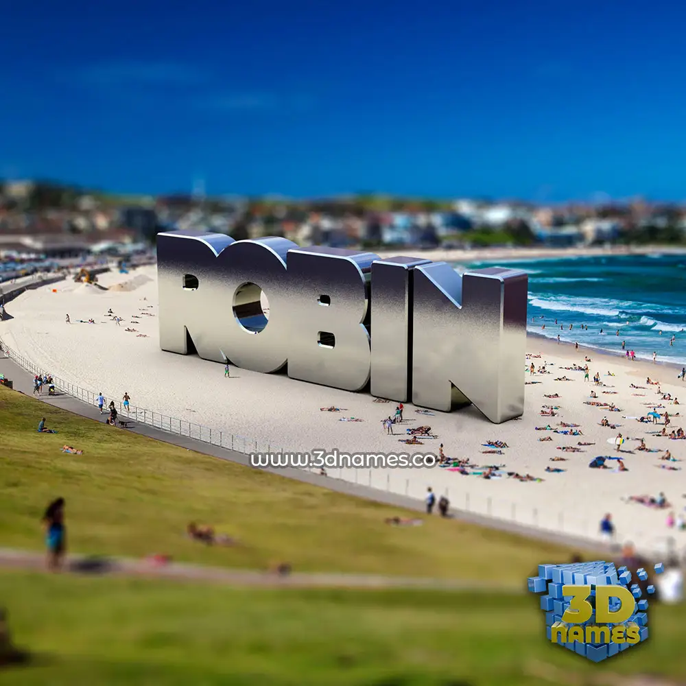 robin in Bondi Beach style - 3D name wallpaper
