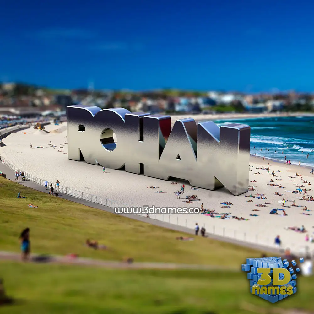 rohan in Bondi Beach style - 3D name wallpaper