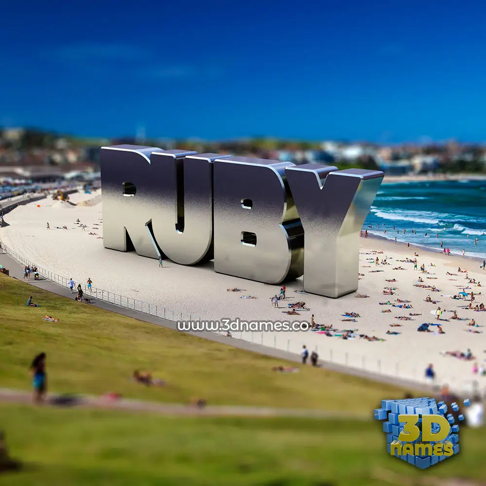 ruby in Bondi Beach style - 3D name wallpaper
