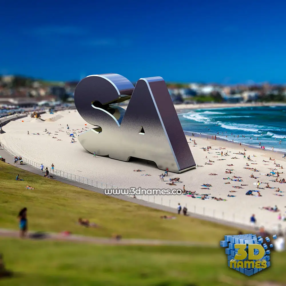sa in Bondi Beach style - 3D name wallpaper