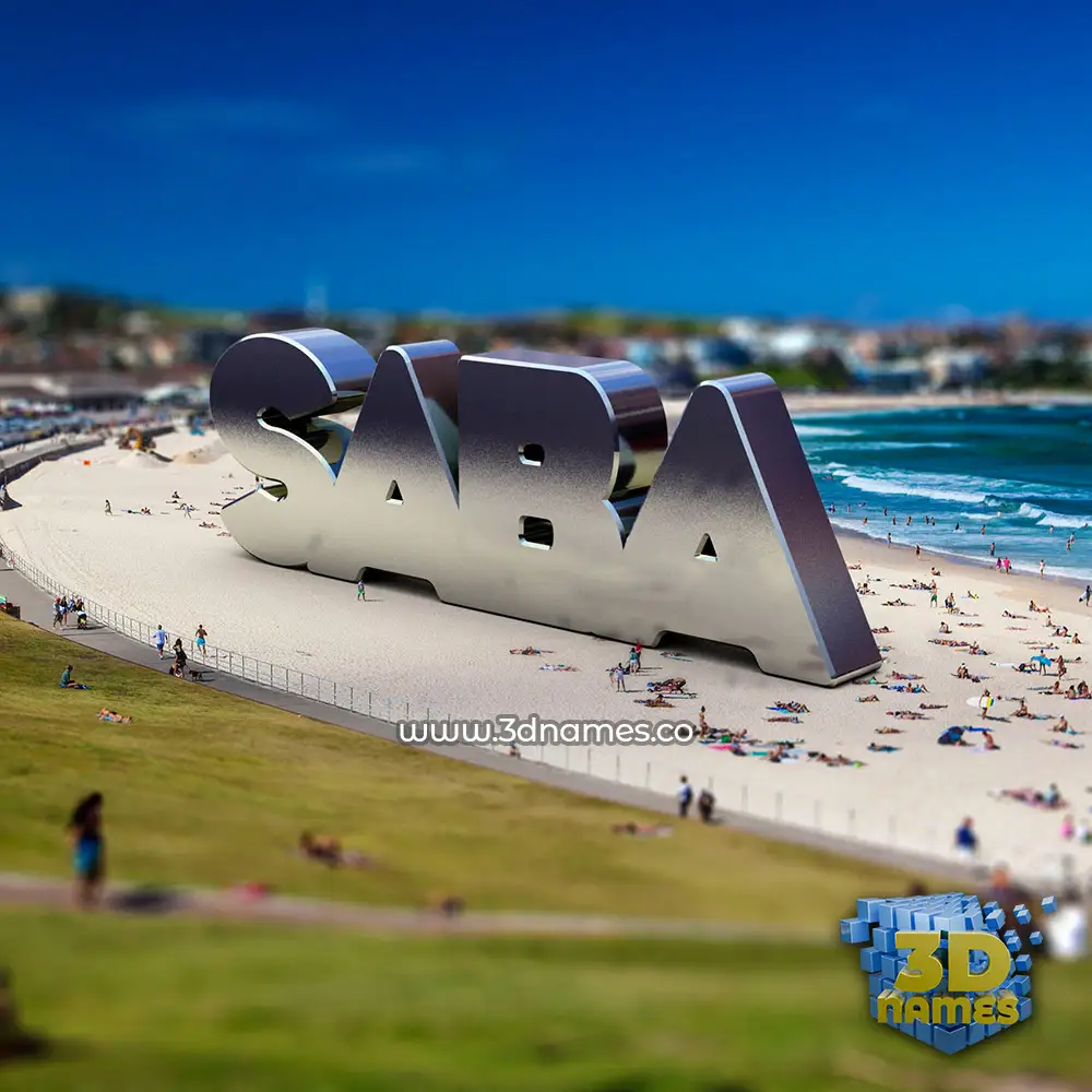 saba in Bondi Beach style - 3D name wallpaper