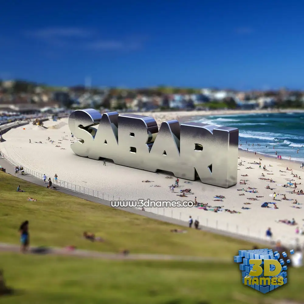 sabari in Bondi Beach style - 3D name wallpaper