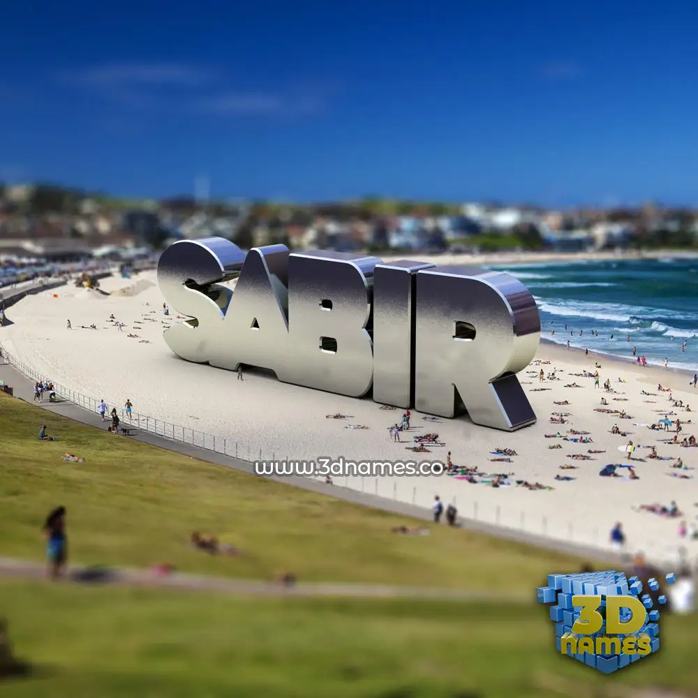 sabir in Bondi Beach style - 3D name wallpaper
