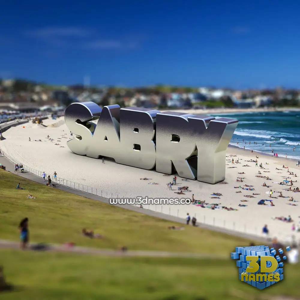 sabry in Bondi Beach style - 3D name wallpaper