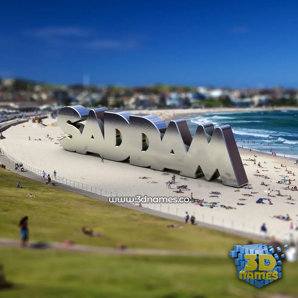 saddam in Bondi Beach style - 3D name wallpaper