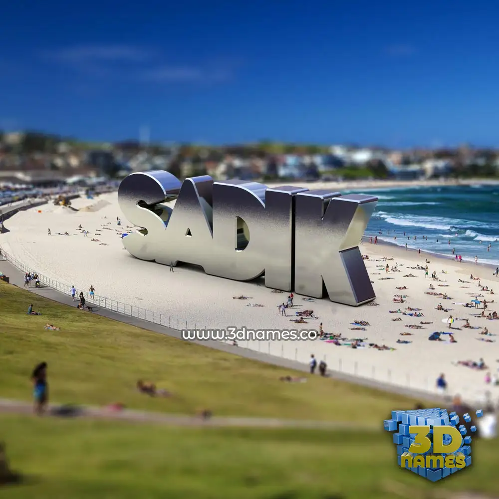 sadik in Bondi Beach style - 3D name wallpaper